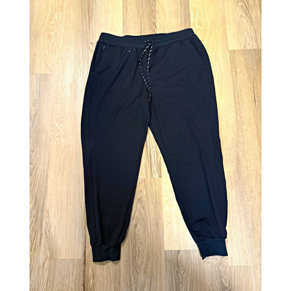 Zella Women's Black Jogger Pants L Regular Drawstring Pockets Stretch Knit